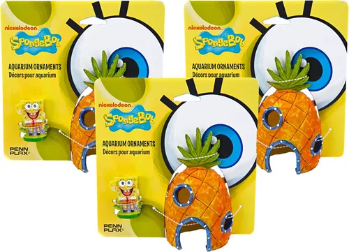 Miniatura 11 de Penn-Plax Nickelodeon Spongebob Squarepants Decoración de Resina - Autobús de Fondo de Bikini - para Acuarios y Peceras (SBR60) Naranja