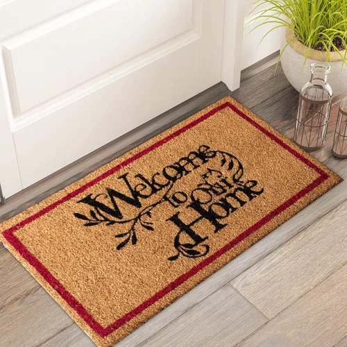 Miniatura 31 de LuxUrux Alfombra de Fibra de Coco de Bienvenida - Respaldo Extra Resistente, 17'' x 30'' Alfombra Natural para Puerta - Fácil de Limpiar, Hermoso
