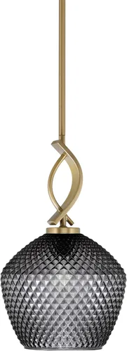 Miniatura 72 de Toltec Lighting Cavella Stem Colgado Mini colgante, acabado grafito, vidrio de muselina blanca de 4 pulgadas