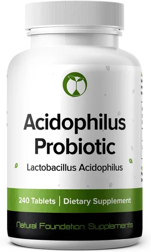 Suplemento probiótico Lactobacillus Acidophilus 240 tabletas 3 mil millones de CFU Probióticos para hombres y mujeres apoya la salud intestinal,