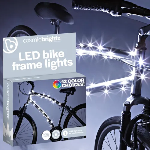 Miniatura 18 de Brightz CosmicBrightz - Cuerda de luz LED para marco de bicicleta, cuerda de 6.5 pies, funciona con pilas con interruptor de encendido/apagado