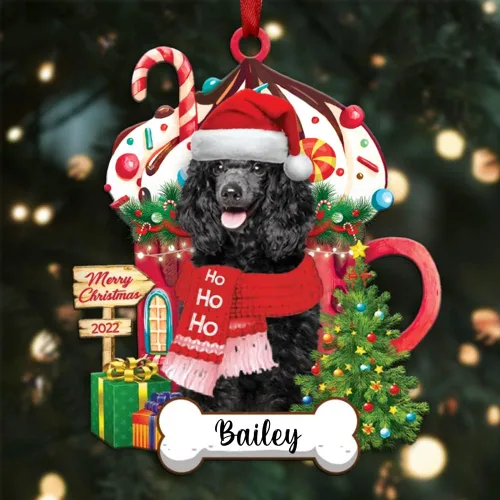 Miniatura 124 de Amantes de los perros de Navidad – Navidad de perros disponibles para muchos perros Shi Tzu – Adorno con forma personalizada, adorno de Navidad