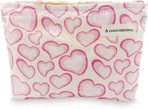Miniatura 12 de Bolsa de maquillaje estética grande, bolsas de cosméticos florales para mujeres y niñas, organizador de maquillaje de lona con cremallera, bolsa
