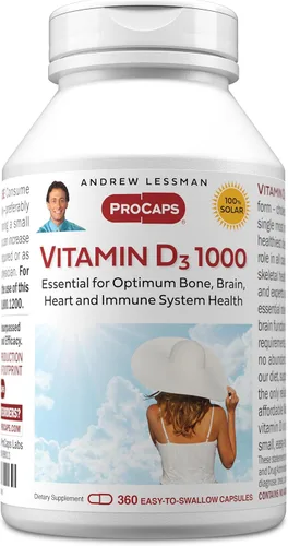 Miniatura 20 de Andrew Lessman Vitamina Cápsulas – Alta Potencia, esencial para la absorción de calcio, apoya la salud de los huesos, la función muscular saludable