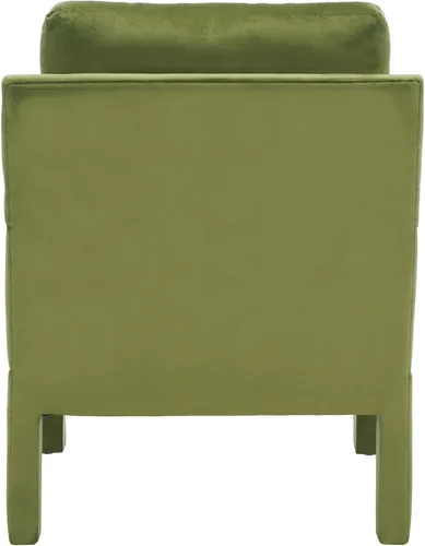 Miniatura 5 de SAFAVIEH Home Collection Kye Mid-Century - Silla decorativa de terciopelo verde oliva (totalmente montada)