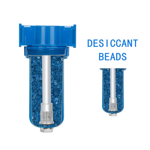 Miniatura 3 de NANPU Secador desecante de aleación de zinc, filtro de aire comprimido en línea, separador de agua y humedad, cuenco de polietileno (1/4" NPT)