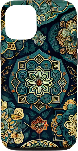 Miniatura 4 de iPhone 11 - Funda bohemia vintage marroquí con patrón retro floral bohemio