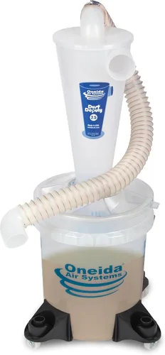 Oneida Air Systems Kit colector de polvo y separador ciclónico con cubo transparente, 2.5 Deluxe 5-Gal - Máquina ciclónica portátil para aspiradoras