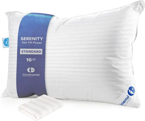 Miniatura 11 de Continental Bedding Almohada de Plumón de Ganso Serenity Plumón Blanco Húngaro 700 Fill Power Funda de Algodón Damasco 400TC Fabricado