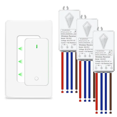 Miniatura 43 de NineLeaf Interruptor de salida remoto inalámbrico, interruptor de lámpara remoto, interruptor decorativo de enchufe de luz de encendido y apagado