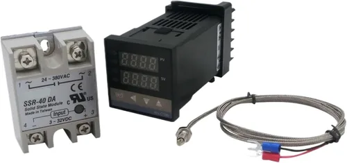 Miniatura 2 de 1 Unidades Digital PID Termostato Controlador de Temperatura REX-C100 Tipo K Termostato Termostato Termopar Sonda SSR Relé para Control Temperatura