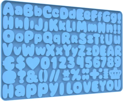 Moldes de silicona de letras de chocolate, moldes de caramelo numéricos para decoraciones de pastel, molde de oso de goma de silicona con raspador
