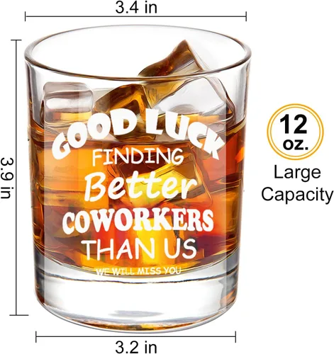 Miniatura 2 de LIGHTEN LIFE Vaso de whisky Good Luck Finding Better Coworkers Than Us de 12 onzas, regalo novedoso para compañero de trabajo en una valiosa caja
