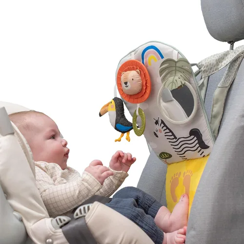 Miniatura 10 de Juguetes de asiento de automóvil para bebés con espejo, juguetes de asiento de automóvil, volante con luces musicales y sonidos de conducción