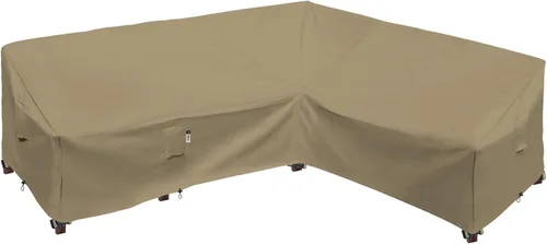 Miniatura 55 de Funda de Sofá Seccional de Servicio Pesado para Exteriores, Fundas Impermeables 600D para Sofá Seccional de Patio, Funda para Muebles de Jardín