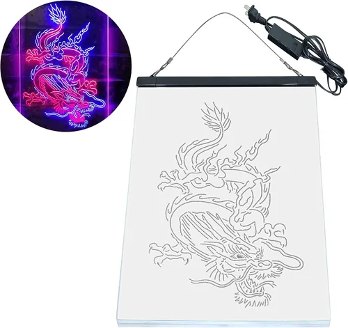 Miniatura 8 de ADVPRO Hombre Dragón Chino Cueva Garaje Tatuaje Dual Color LED Neon Sign Azul y Rojo 8 x 12 pulgadas st6s23-i3780-br