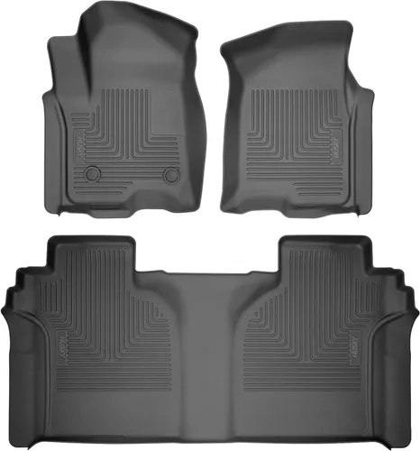 Husky Liners alfombrillas Weatherbeater | Compatible con Ford F-150 2015-2025 (incluye 2022-2025 Lightning) SUPERCREW CAB SOLO con alfombra y sin