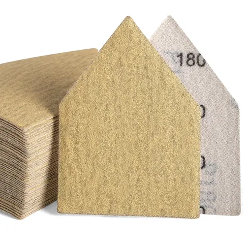 Miniatura 11 de POLIWELL 50 hojas de lijado triangulares de grano 40 de 3.543 in x 2.559 in, reemplazo de gancho y bucle, accesorios para lijadora de detalles