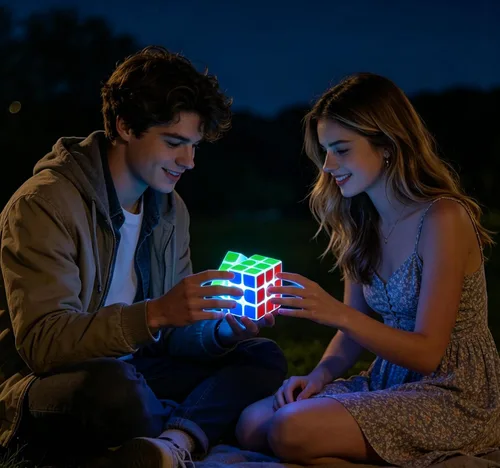 Miniatura 6 de AMAZA - Cubo de velocidad fluorescente 3 x 3, verde luminoso, plástico, rompecabezas, 1 juego, 1 unidad, 1 unidad, adulto
