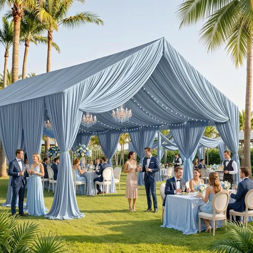 Miniatura 11 de Cortina de techo beige de 10 x 40 pies para fiestas de boda – 2 paneles sin arrugas de 40 pies de largo cortinas drapeadas para bodas, cumpleaños