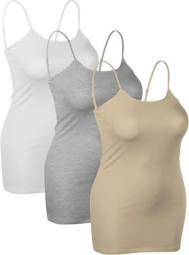 Miniatura 362 de Emmalise Camisola larga casual básica para mujer, con tirantes ajustables, top en capas