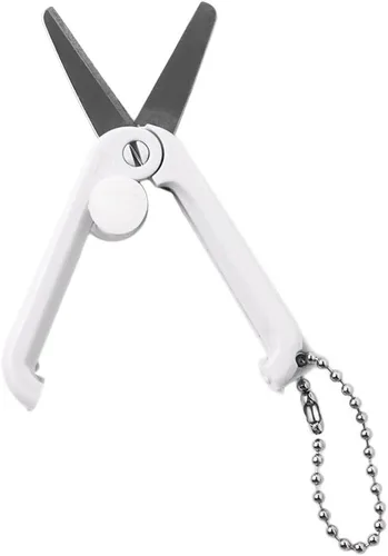 Morandi Mini tijeras portátiles con llavero plegable de bolsillo tijeras de viaje para cortar, álbumes de recortes, manualidades, costura (blanco)