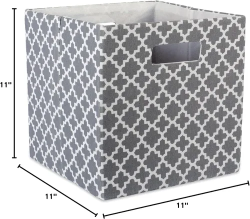 Miniatura 10 de DII Contenedor de almacenamiento de tela plegable de lados duros para guardería, oficinas y organización del hogar, (11 x 11 x 11 pulgadas)