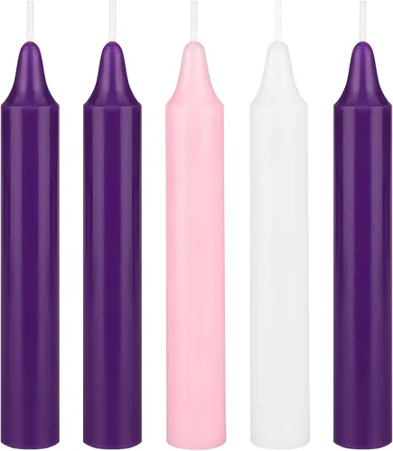 Miniatura 20 de Mega Candles Juego de 4 velas de Adviento de Navidad sin perfume, vertidas a mano, velas cónicas de cera prémium de 10 pulgadas x 7/8 pulgadas