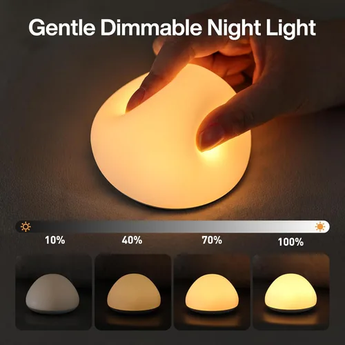 Miniatura 3 de Luz nocturna de bebé para guardería, lámpara de noche de silicona suave con control táctil con 8 cambios de color, atenuación continua, luz nocturna
