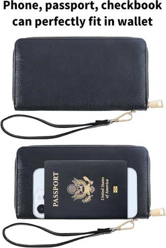 Miniatura 3 de Chelmon - Monedero para mujer de cuero genuino con bloqueo de señal RFID, para tarjetas de crédito