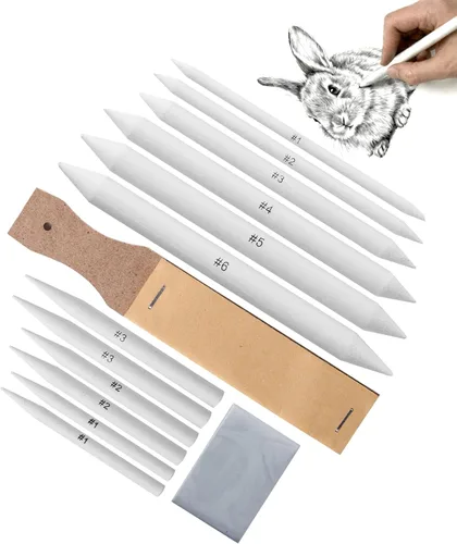 Mr. Pen - Paquete de 14 tocones de mezcla, borrador de arte, palos de mezcla para dibujar, lápices de sombreado para bocetos
