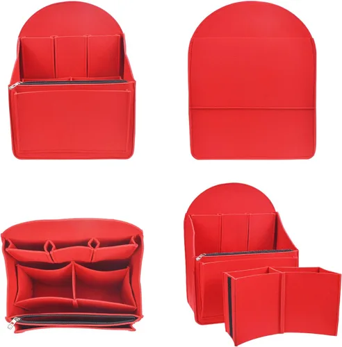 Miniatura 3 de Organizador de mochila de fieltro, organizador de bolso para hombres y mujeres, mochila mochila bolso de hombro (rojo, grande)