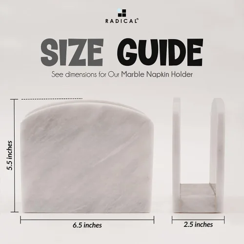 Miniatura 6 de Radicaln Servilletero de mármol de 5.5 pulgadas hecho a mano blanco para mesa de comedor, servilletero, simple y moderno, soporte para toallas