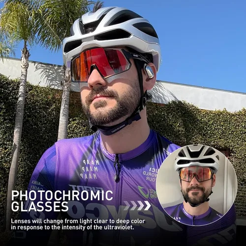 Miniatura 2 de SCVCN Gafas de ciclismo fotocromáticas Gafas de sol deportivas transparentes hombres mujeres MTB BMX Running Driving