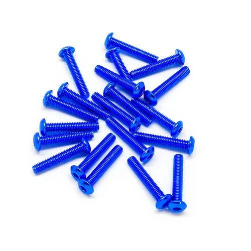Miniatura 7 de 20pcs M3x16mm Tornillos de cabeza de botón 6063 Aluminio Hex Socket (colores anodizados) (negro)
