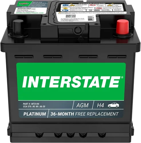 Miniatura 2 de Interstate Batteries Batería automotriz de 12 V, 50 Ah (tamaño del grupo H4) 570CCA SLI AGM, batería de repuesto para automóviles, SUV, sedanes