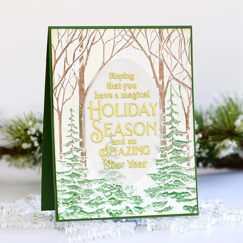 Miniatura 5 de CYFUN DESIGN Carpeta de relieve con textura 3D, plantilla de carpetas de plástico de bosque para hacer tarjetas, álbumes de recortes y otras