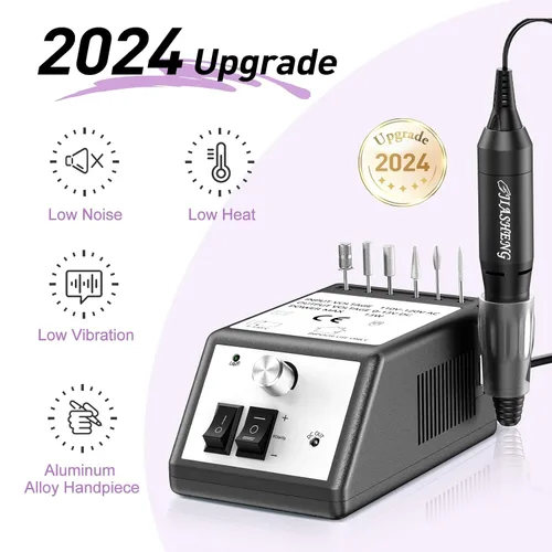 Miniatura 2 de JIASHENG Taladro de uñas profesional, 20000 rpm, máquina de taladro eléctrico de uñas, lima de uñas electrónica, para uñas acrílicas, uñas de gel