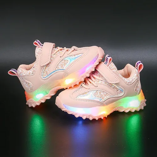 Miniatura 4 de Primavera otoño antideslizante suela suave bebé niño LED luces intermitentes zapatos niños niñas niños deportes tamaño 8 zapatos