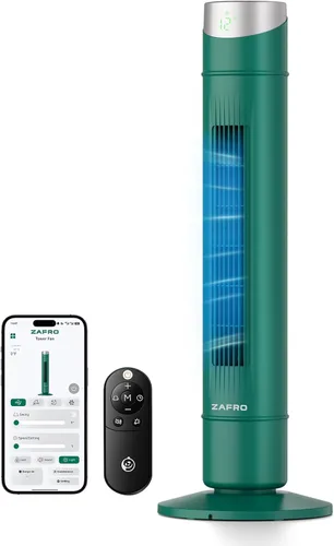 Miniatura 32 de ZAFRO Ventilador de torre inteligente para dormitorio, ventilador de torre oscilante de 120°, 28 pies/s de alta velocidad, 12 velocidades, 4 modos