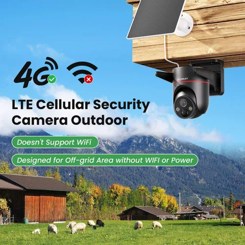 Miniatura 2 de Cámaras de seguridad sin WiFi inalámbricas para exteriores, cámara de seguridad celular al aire libre, PTZ, vista en vivo HD 2K, visión nocturna a