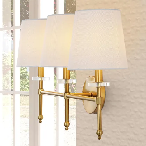 Miniatura 5 de JONATHAN Y Aplique de pared LED moderno de latón dorado de 23 pulgadas, luz de tocador de mediados de siglo para decoración de baño, dormitorio