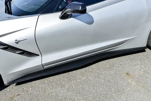 Repuesto para Chevrolet Corvette C7 2014-2019 | Estilo Z06 Z07 Faldones Laterales de Plástico ABS Pintado Carbon Flash Metálico Extensiones de