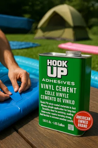 Miniatura 3 de HOOK UP Cemento de vinilo – Pegamento de reparación de revestimiento de piscina impermeable para vinilo y PVC, cemento de contacto flexible