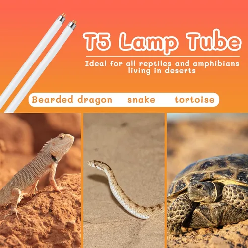 Miniatura 6 de T5 UVB - Luz de reptil de 24 W 10.0, bombilla UVA UVB para reptiles, paquete de 2 tubos de lámpara UVB para reptiles para dragón barbudo