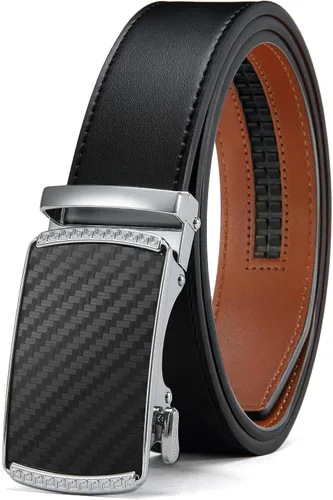 Miniatura 10 de CHAOREN Cinturón para hombre de cuero con trinquete - Ajuste personalizable, estilo sin esfuerzo (35 mm)