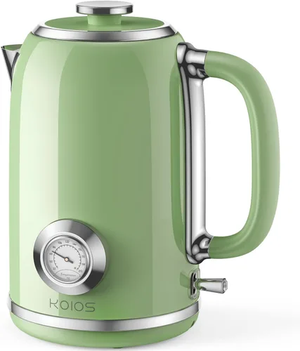 Miniatura 10 de Hervidor eléctrico de 1.8 L con medidor de temperatura, hervidor de té eléctrico de ebullición rápida de 1500 W, hervidor de agua caliente eléctrico