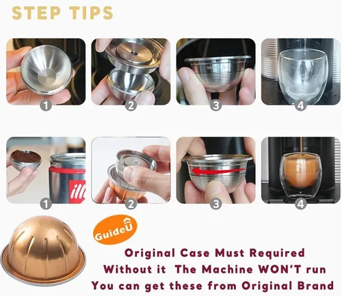 Miniatura 3 de Sesama Cápsula de café de acero inoxidable compatible con VERTUO NEXT y POP New Model & VertuoPlus y Delonghi ENV135S - Soporte para cápsulas