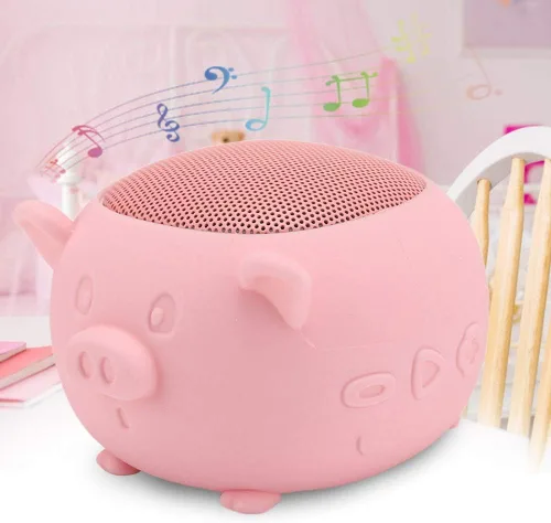 Miniatura 4 de Lindo altavoz Bluetooth, bonito cerdo mini altavoz portátil Bluetooth 5.0 micrófono integrado para decoración de escritorio, hogar, viajes, saliente
