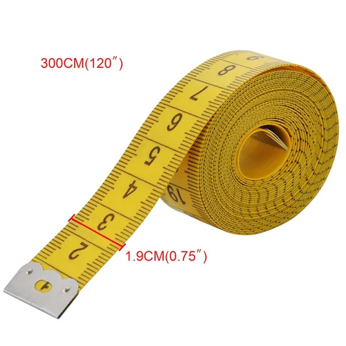 Miniatura 2 de Wisdompro Cinta métrica suave de 120 pulgadas para coser tela a medida, medida del cuerpo, indexada en unidades métricas y estándar, práctica regla